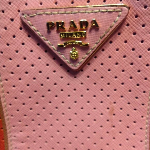 Vintage Prada Milano Orange And Pink Handbag/Purse With Prada Storage Bag - Picture 8 of 8